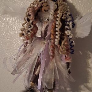 *(Handcrafted Angel Ornament Doll + Matching Magical White Satin Rose Tassle)*